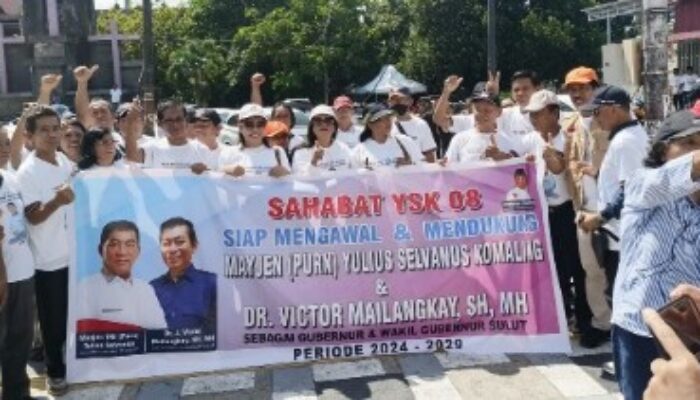 Tim Sahabat YSK 08 Kawal Paslon Cagub YSK-VM Mendaftar di KPUD Sulut