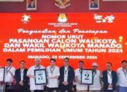 KPU Manado Undi Nomor Urut Paslon Pilkada 2024